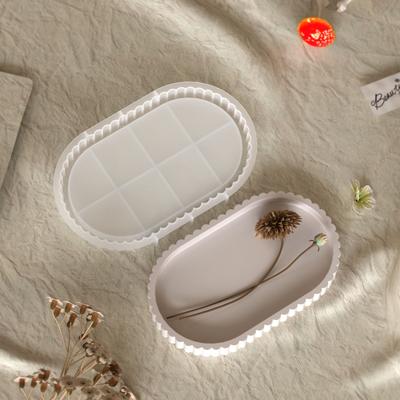 Silicone Mold Reusable Resin Mold Elliptical Tray Mold Flexible For Snack Supply Resin Art Home Decor