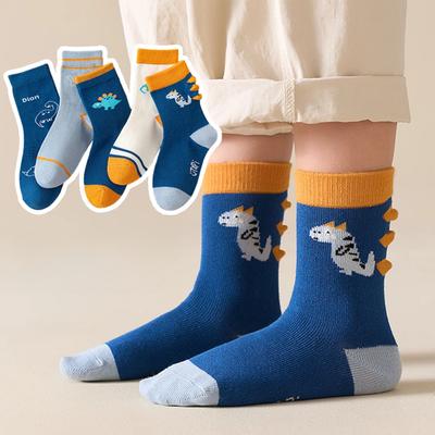 Kinder T-Rex Dinosaurier Design Socken 1-16 Jahre Weich Stretch Sportlich 5-Paar Pack Großhandel Bulk Wiederverkauf Kinder Sportsocken