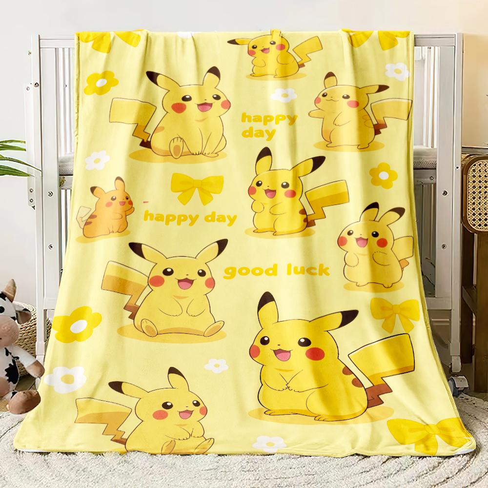 Pok É Mon Motiv Bedruckte Flanelldecke für Schlafzimmer, Wohnzimmer, Sofadecken, Büros, Mittagspausen, Picknicks,