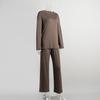 European & American Women's Knit Pajama Set: 2025 Autumn/Winter Loose Round Neck Long Sleeve Top & Pants
