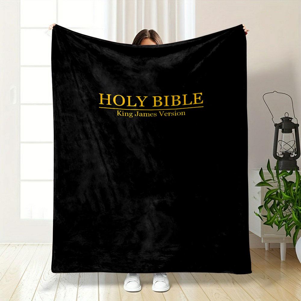 Bible Verse Print Dark Style Throw Blanket Printed Blanket for Living Room Bed Couch lunch break Soft Cozy Blanket for Friend's festival Gift