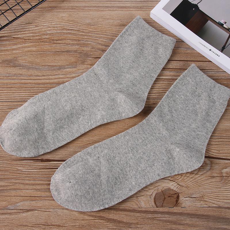 Men's Mid-calf Socks, Autumn and Winter Casual Business Anti-odor and Sweat-absorbing Men's Solid Color Versatile Cotton Socks, Long Calf Socks