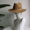 Chain Punk Straw Hat 2023 New Sun Hat Gold Chain Accessories Jazz Hip Hop Summer Hat Punk Style Beach Hat Church Hat