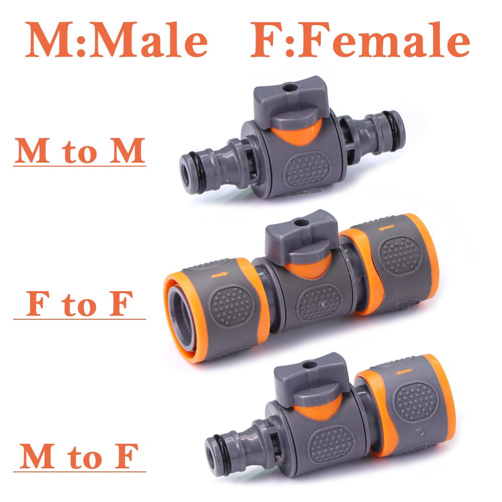 16mm Durable Plastic Ball Valve Hose Adapter for Garden Irrigation with Quick Connect Coupling and Ergonomic Grip