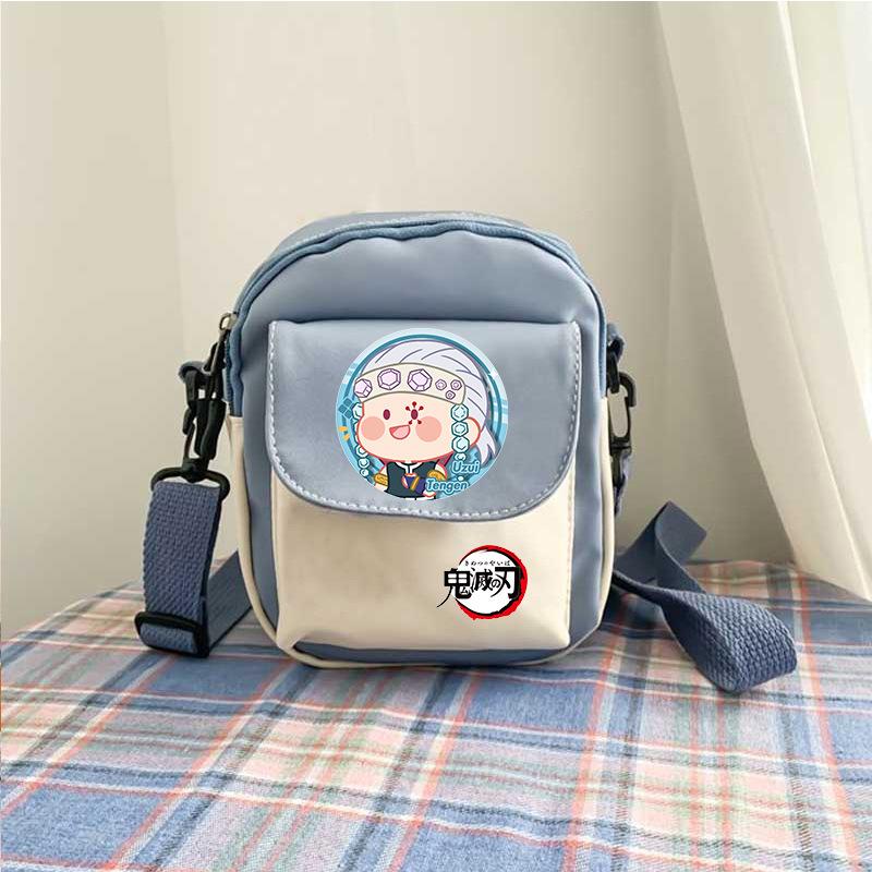 Giappone cartoni animati fumetti Demon Slayer borsa a tracolla casual portamonete color-block custodia per telefono 7566