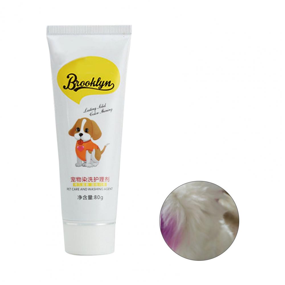 

80 г краска для шерсти домашних животных собак кошек DIY краска для волос красочная яркая краска для шерсти собак пигмент полуперманентный краситель крем для щенков лаванды фиолетового