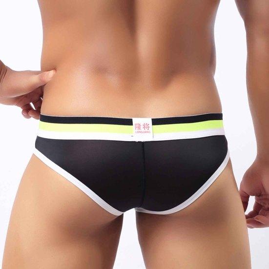 Longjiang חוטיני רשת בצבעים מנוגדים לגברים דקים מתייבשים במהירות G-strings לשינה