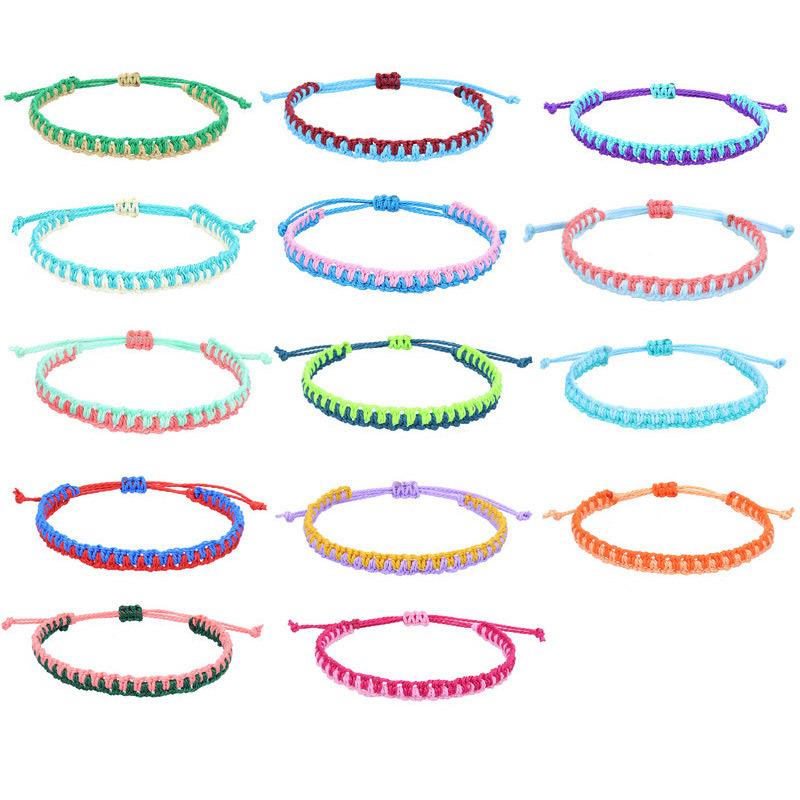 Handmade Woven Red String Bracelet, Waterproof Wax Thread Braided Bracelet, Peace Knot Jewelry Accessory