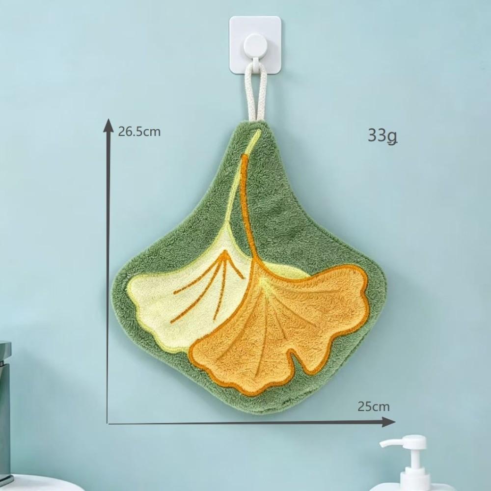 Soft Leaf Hand Towel Hanging Kitchen Handkerchief Portable Cleaning Towel for Bathroom Kitchen