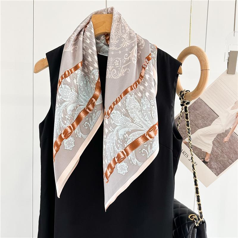 New Printed 11 Mmi Silk Silk Scarf Women's Spring and Summer Fashion Versatile Mulberry Silk Scarf 71 Chinese Scarf Shawl