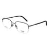 Elasta  El 7220 V81 56mm Unisex Semi Rimless Eyeglasses 56mm Dark Ruthenium Black