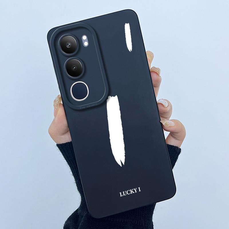 For Vivo Y19s V2149 Cover Case Lucky Initial Letter Couple Silicone Soft Matte Phone Bumper for Vivo Y19s 4G Y29 5G Casing