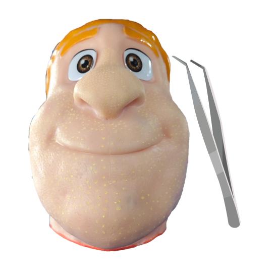 

Man Head Pimple Popping Toy with Tweezers Anxiety Stress Relief Acne Popping Cleansing Fidget