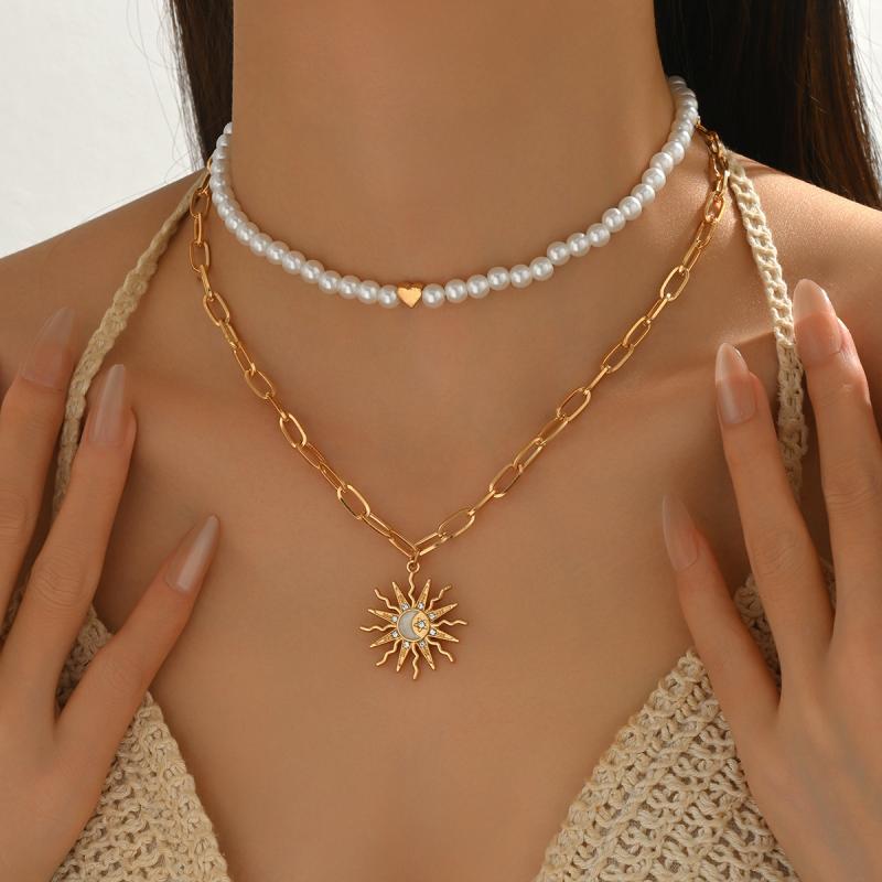 Bohemian Shell Chain Clavicle Necklace  Rice Beads Multi Layered Necklace Summer Sexy Beach Jewelry Gifts