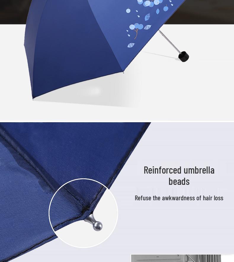 Paradise 339 Three-Fold Silk Screen Umbrella - Versatile Sunshade and Rain Umbrella for Men and Women