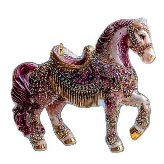 1/2/3/4 Pcs Horse Ornaments For Christmas Tree Metallic Rhinestones Horse