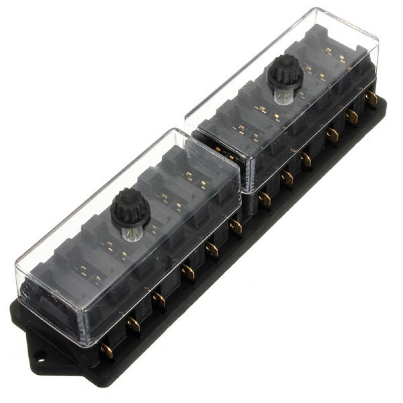 New Universal Car Truck Van 12 Way Circuit 12V Standard Blade Block Fuse Box Holder