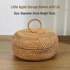 Rattan Woven Round Fruit Storage Basket with Lid