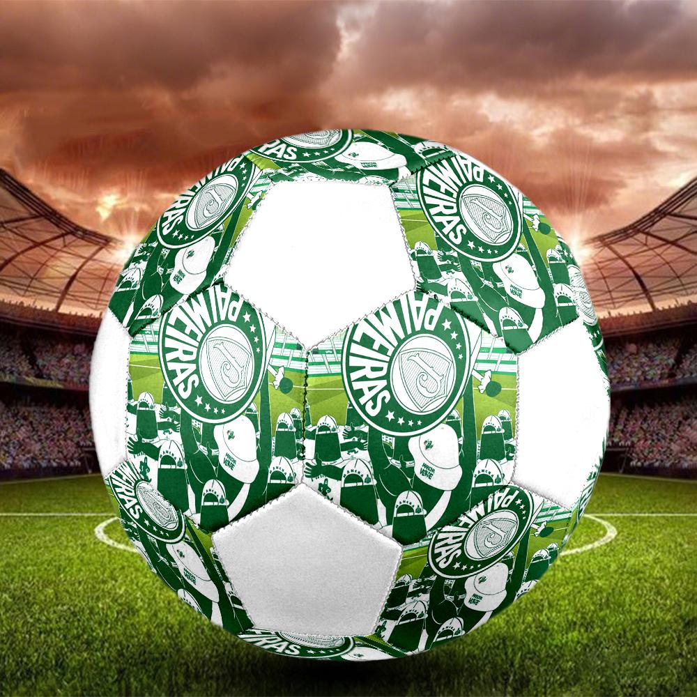 Palmeiras FC Soccer Ball, colorful, suitable for all ages, machine-stitched, PVC material, competition grade, durable and high bounce
