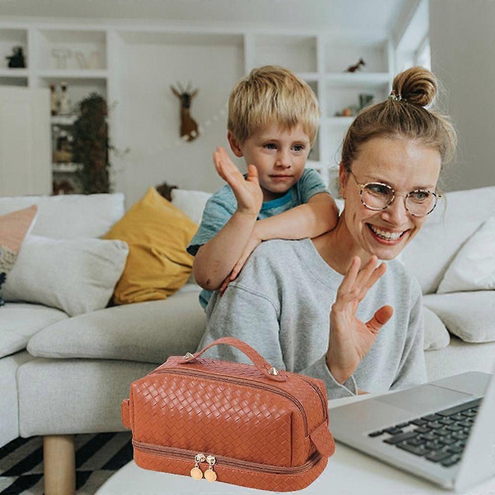 Large Capacity Cosmetic Makeup Bags for Women Girls PU Leather Waterproof Travel Cosmetic Bags