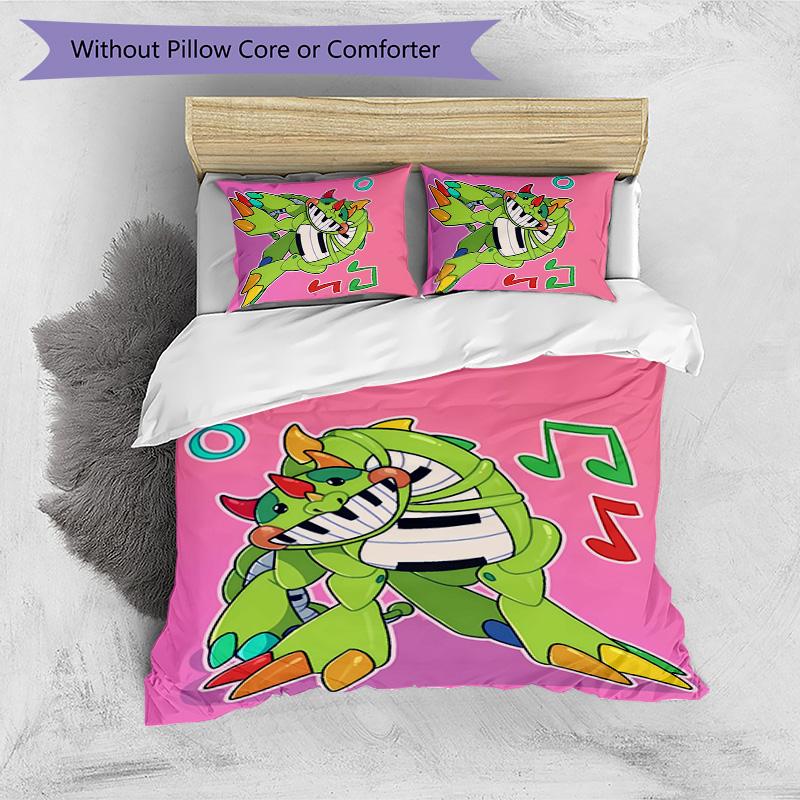 Pianosaurus Printed 3PCS Bedding Set Soft Breathable Duvet Cover Pillowcases Set Washable Bedroom Decor Home Gift