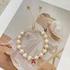 Christmas Ladybug and Bee Handmade Bracelet with Zirconium and Freshwater Pearls