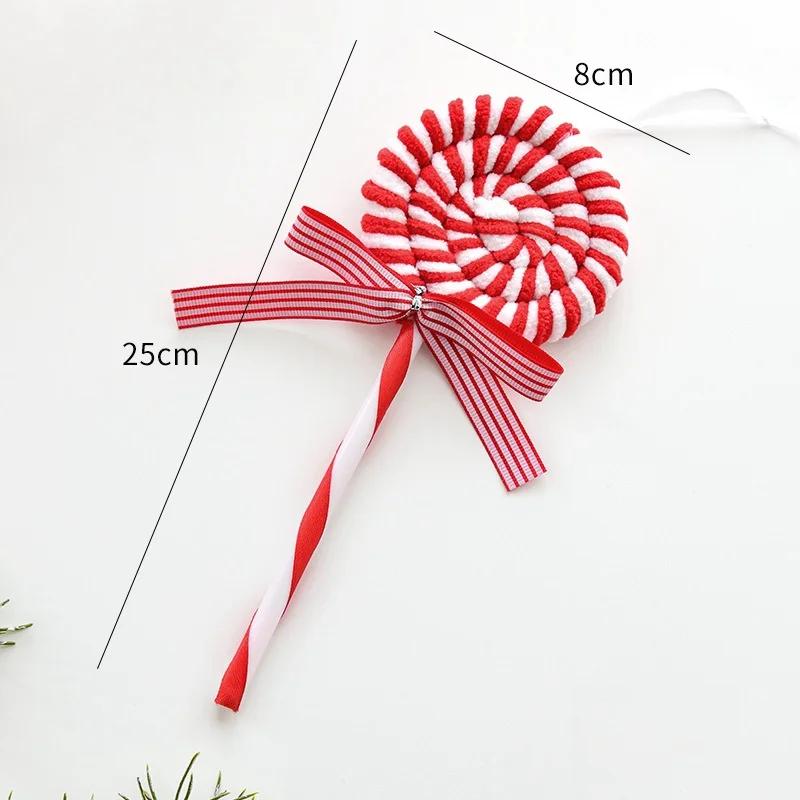 1/6Pcs Christmas Lollipop Candy Cane Pendant Xmas Tree Hanging Ball Ornaments Christmas Decorations for Home 2024 New Year Gift