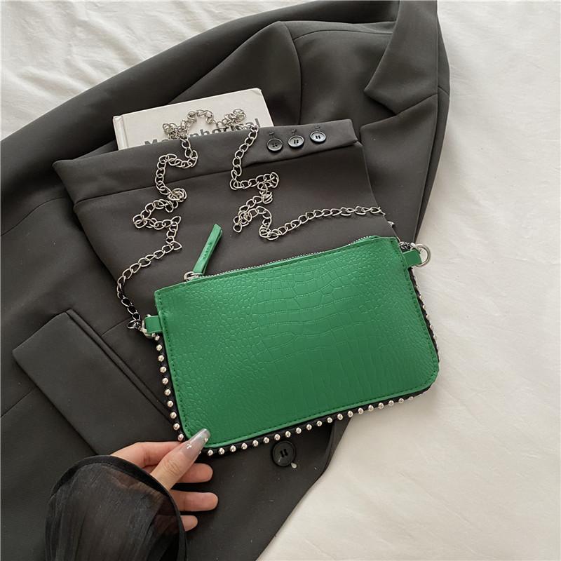 Popular Crocodile Pattern Chain Small Square Handbag Crossbody Bag