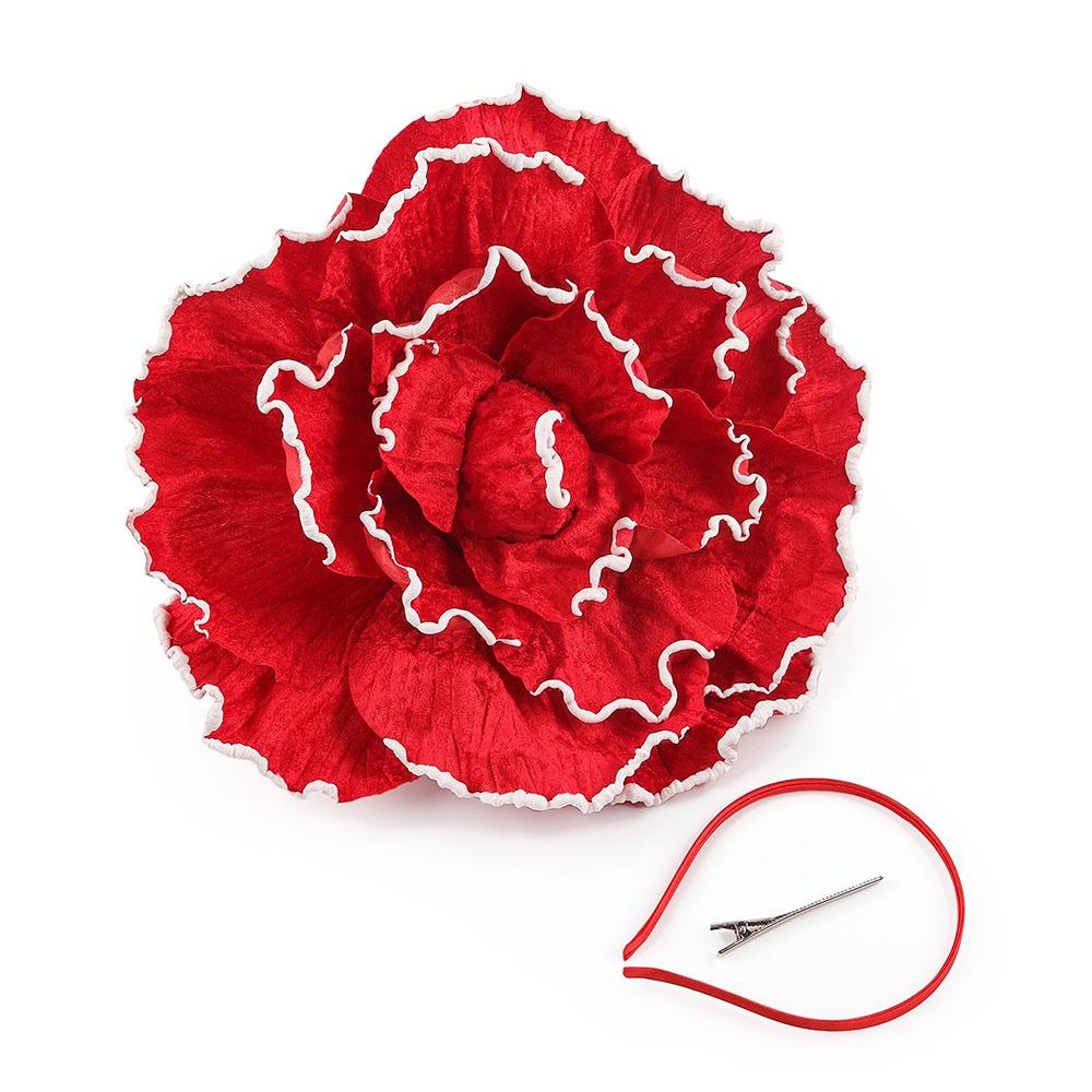 Large Flower Fascinator Exaggerated Headband and Clip Elegant Hair Accessory  for Women