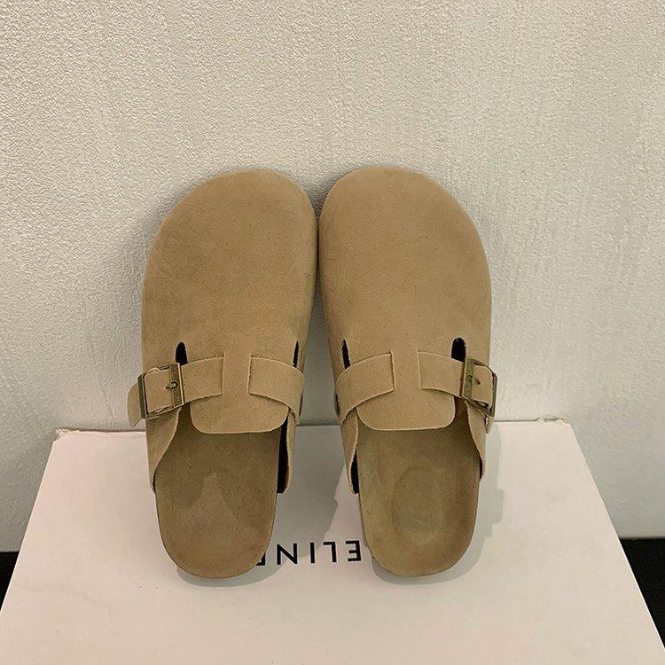 Boken slippers women's new flat-bottomed one-pedal versatile lazy bag head wear rest slippers women in summer 2025