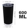 600ml Stainless Steel Coffee CupMug, Perfect for Convenience Stores, Tumblers, Cafe Mug, Portable Mug, with Lid, Keeps Hot or Cold, Vacuum Insulated,