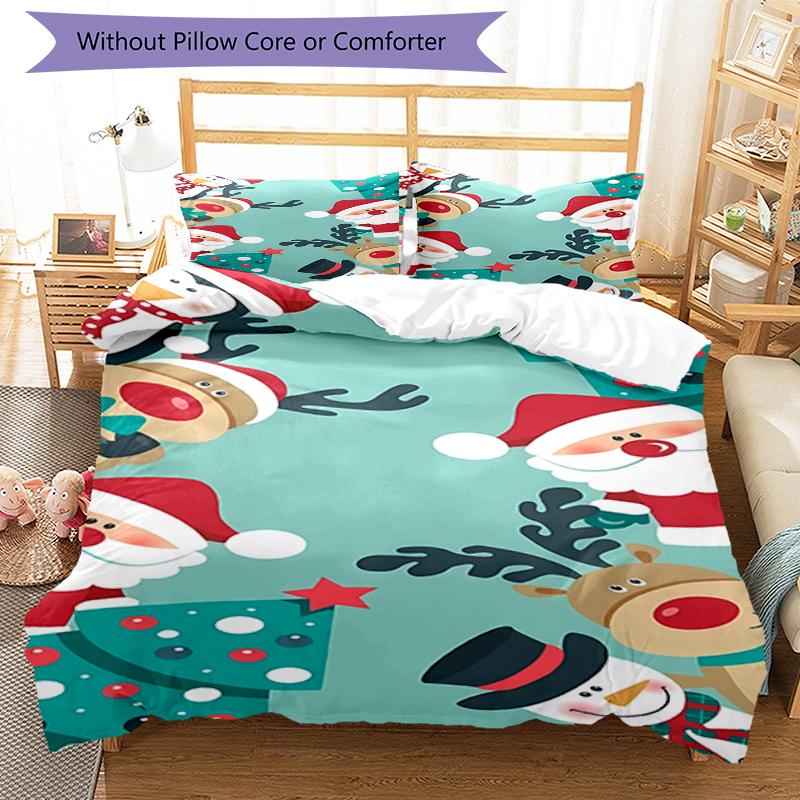 3pcs Christmas Bedding Set Duvet Cover Closure Includes 1 Duvet Cover & 2 Pillowcases, Soft and Comfortable for All Seasons.