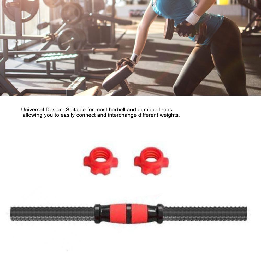 3PCS Steel Dumbbell Handle Set PVC Grip Black and Red Dumbbell Portable Weight Bar Set Home Gym