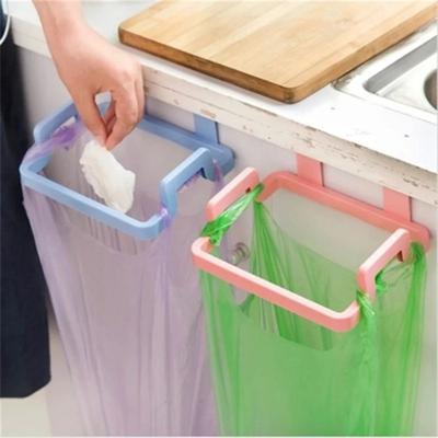 Trash Rack Storage Garbage Bag Holder Cupboard Door Back Kitchen Garbage Rubbish Bag Cabinet Hanging Kitchen Organizer Trash Can