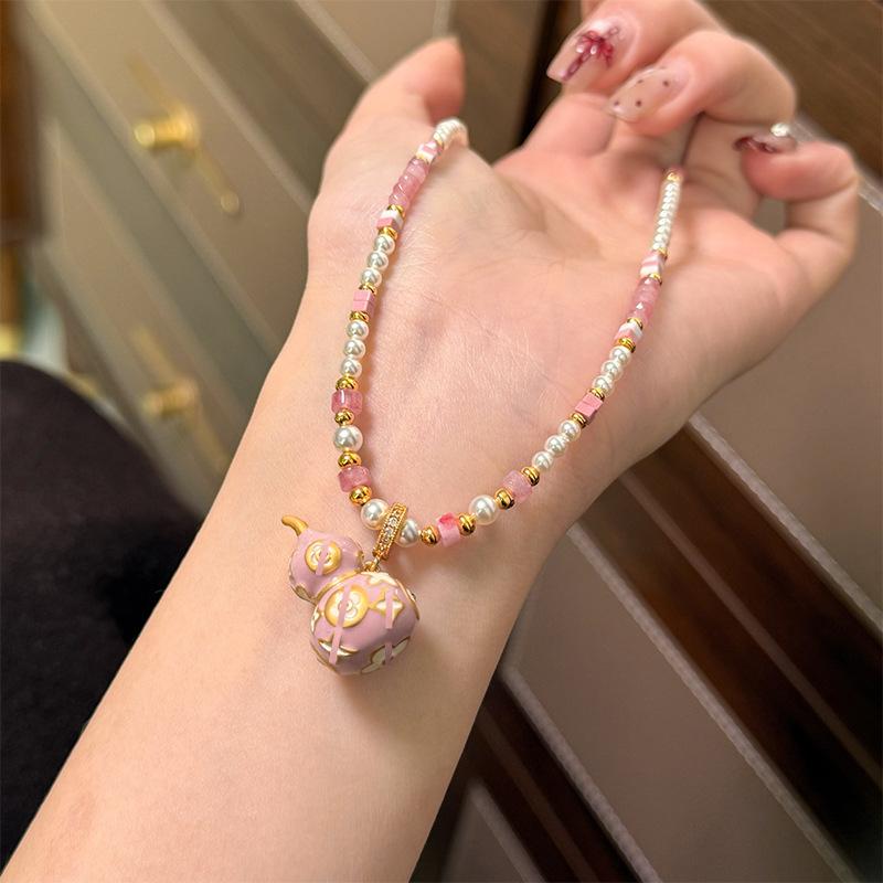 Chinese Vintage Enamel Tassel Beaded Necklace Premium Luxury Long Sweater Chain Fashion Elegant Jewelry
