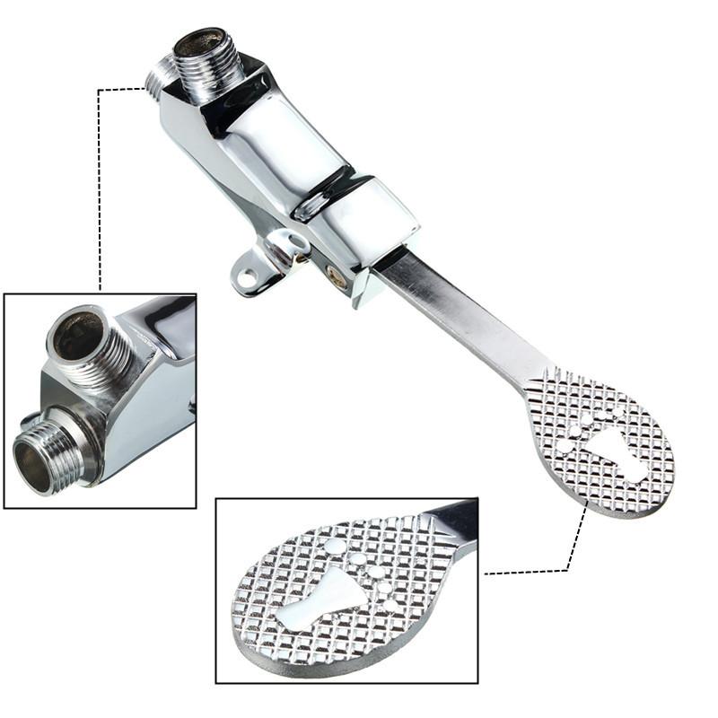 Bathroom Basin Faucet Switch Control By Floor Foot Pedal Valves Copper Single Cold Tap Kichen Foot-operated Faucet Bathroom