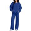 Women's Casual Neck Sweatshirt and Pants Set with Pockets for Fall Winter