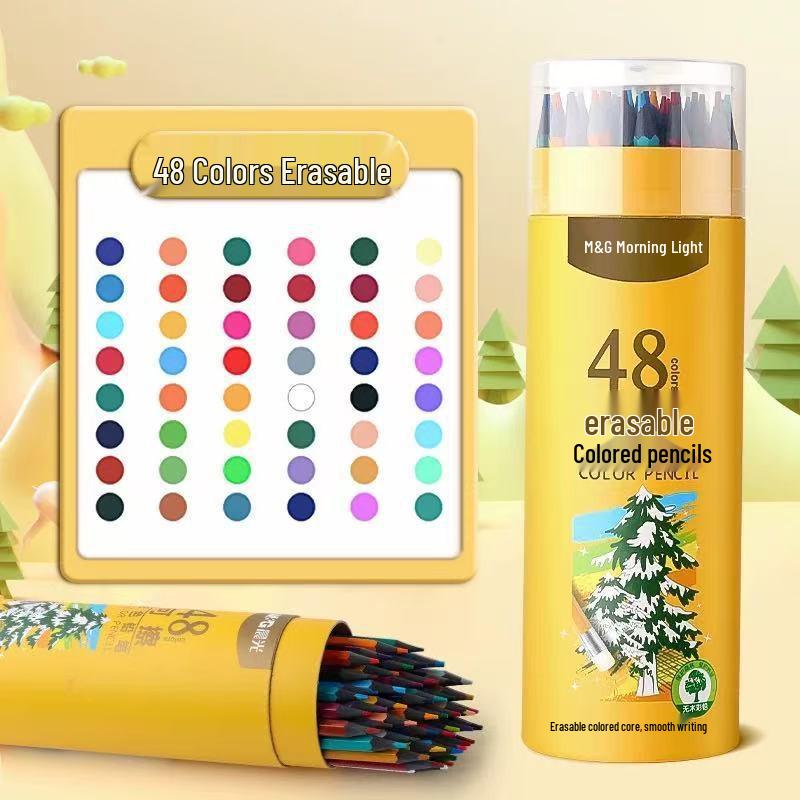 Morning Light Oil-Based & Water-Soluble Colored Pencils – 24 Erasable and 36 Hand-Painted Shades for Students