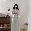 26mm French Lace Embroidered Slim Waist Summer Dress