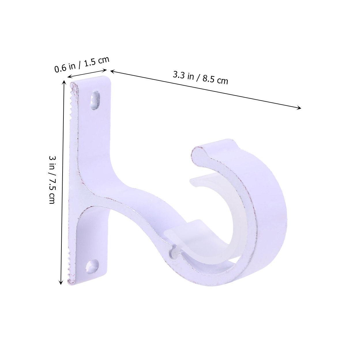 

2Pcs Aluminum Alloy Curtain Rod Bracket Single Mounting Bracket for Window Door Drapery Rod Heavy Duty Metal Support Modern белый