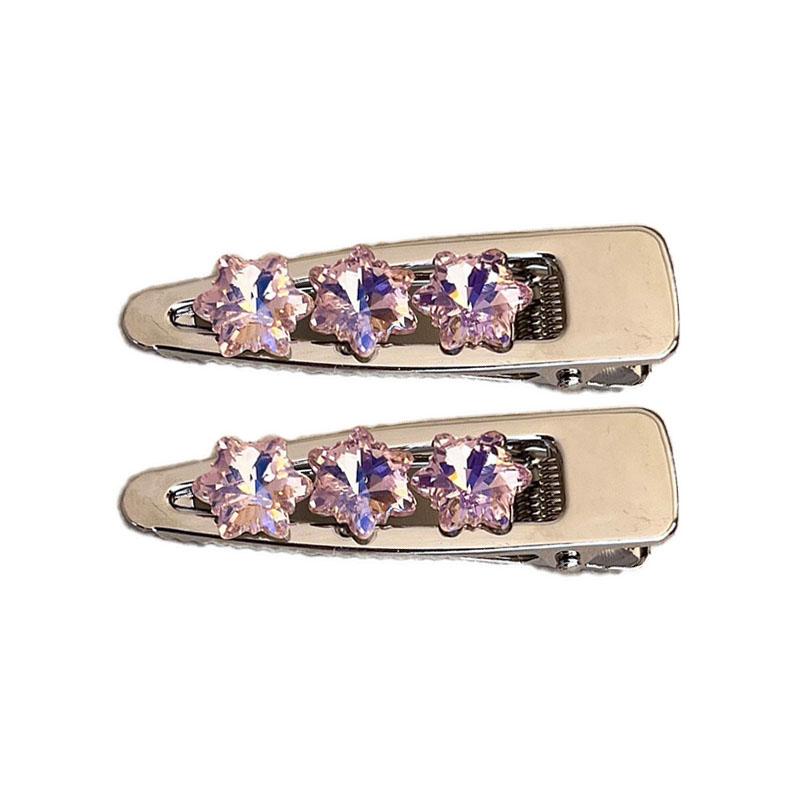 Pink Sweet Water Diamond Hair Clip Women's High End Temperament Duck Billed Clip Hair Accessories