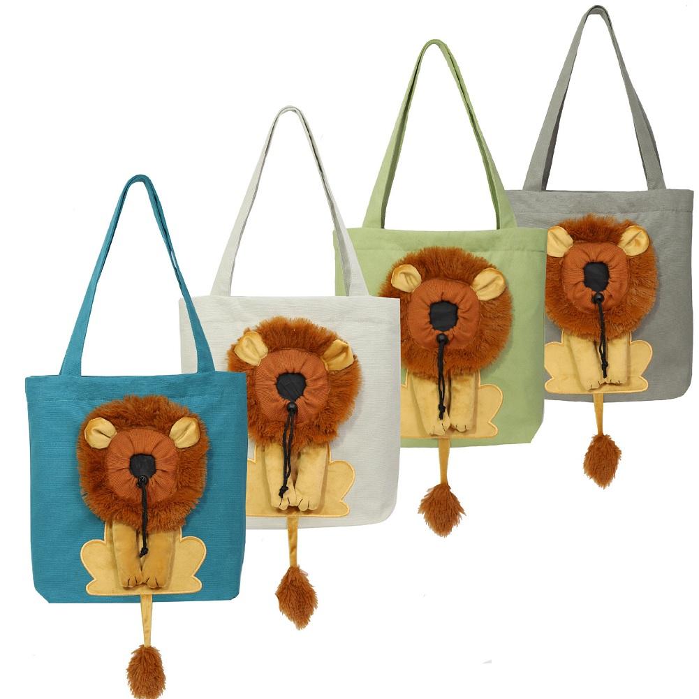 Pet Cat Carriers Lion Design Draagbare ademende tas Katten Hondendraagtassen Uitgaande reizen Huisdieren Handtas met veiligheidsrits