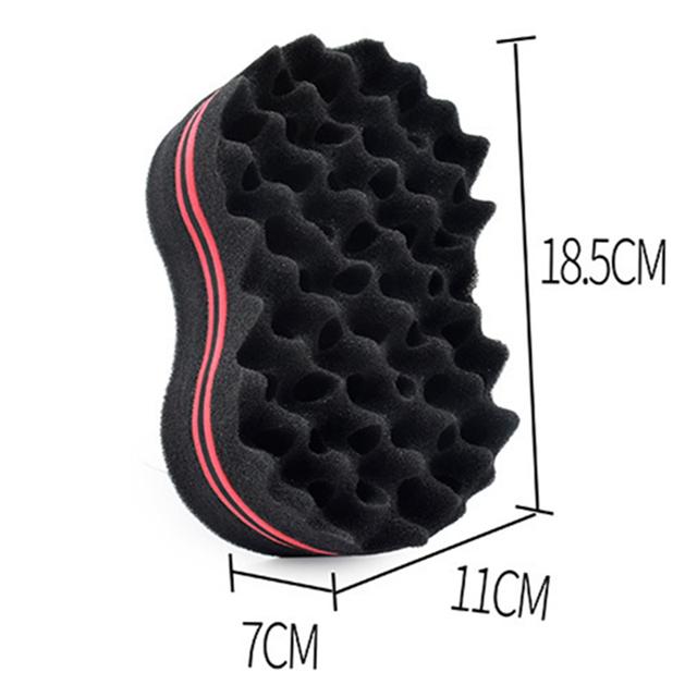 

Новая двухсторонняя волшебная витая расческа-губка овальная двойного назначения профессиональная перфорированная вьющаяся губка волнистый рулон моющийся инструмент