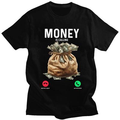Money Is Calling Tshirt for Men Short Sleeve Casual T Shirt Fashion Crypto Bitcoin Gift Tshirts Pure Cotton Tee Birthday Gift