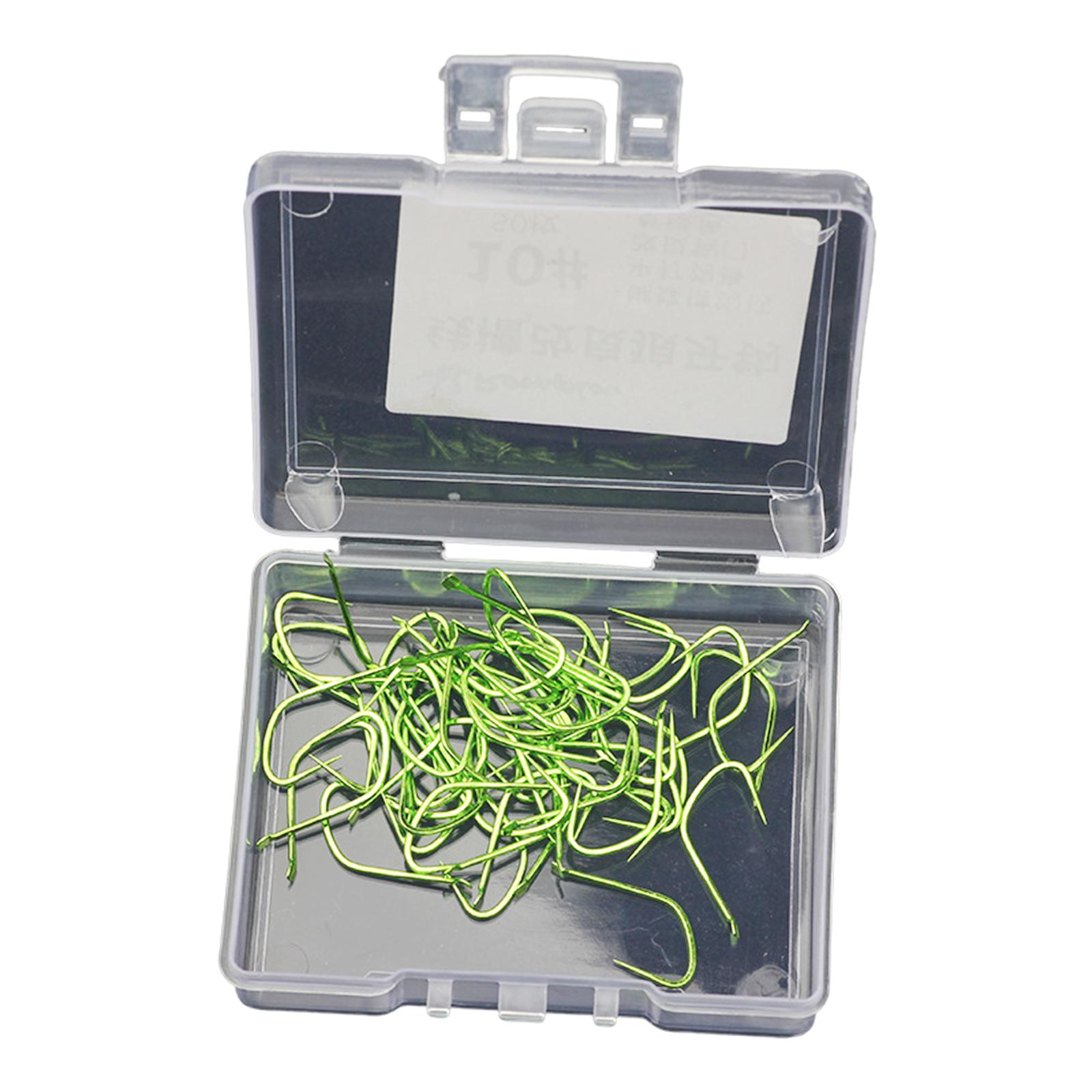 

50 шт. Тонкие крючки без бородки с прямым цевьем и клювовидным загибом, с держателем наживки, маленького размера, рыболовные крючки-кружки, простые в использовании 9