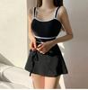 Source 1011 Korean ins new swimsuit female Korean version one-piece belly cover, thin and small chest conservative swimsuit