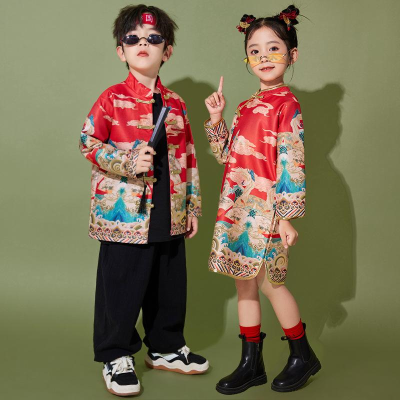 New Year'S Day Children'S Chinese Style Hanfu Performance Costume New Year'S Festive Primary School Games Costume Chorus Performance Costume