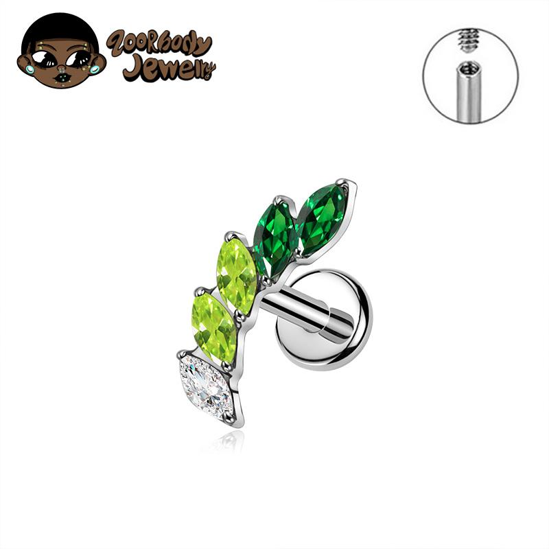 G23 Τιτάνιο 16G Εσωτερικό Σπείρωμα Labret CZ Piercing Χείλος Ρινικό Καρφάκι Stud Tragus Piercing Χόνδρος Αυτιού Helix Dait Κοσμήματα Σώματος