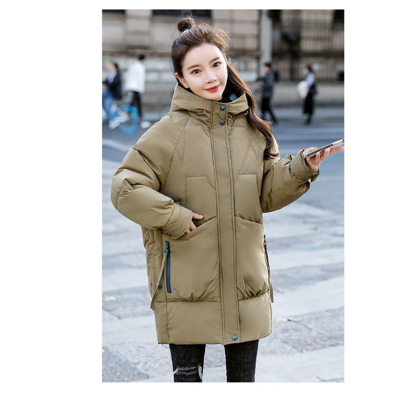 Winter Dicker Lockerer Baumwollmantel Damen Übergroße Warme Lange Steppjacke Koreanischer Stil