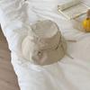 Women Fisherman Hat Lace Up Windproof Fixed Strap Wide Brim Solid Color Sunshade Anti-UV Flat Top Soft Breathable Foldable Basin Hat Lady Summer Cap